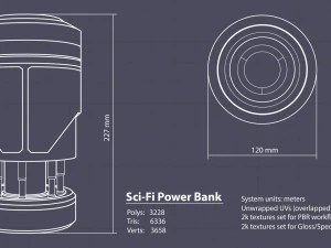 sci-fi power bank 3D Model