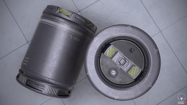 sci-fi barrel pbr 3D मॉडल .c4d .max .obj .3ds .fbx .stl .blend 