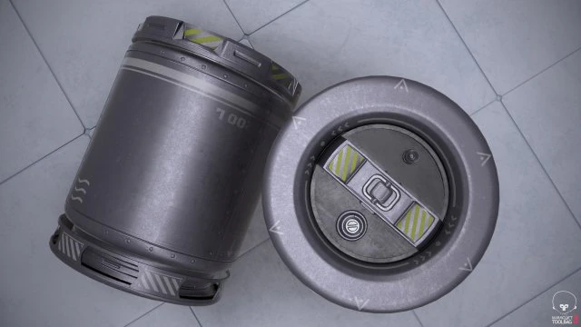 sci-fi barrel pbr 3D Model .c4d .max .obj .3ds .fbx .stl .blend 