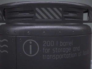 sci-fi barrel pbr 3D Model