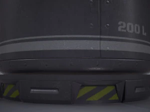 sci-fi barrel pbr 3D Model