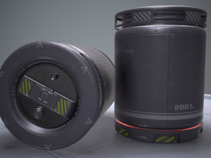 sci-fi barrel pbr 3D मॉडल