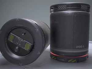 sci-fi barrel pbr 3D Model