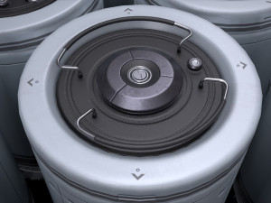 sci-fi barrel white game-ready pbr 3D Model