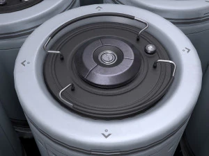sci-fi barrel white game-ready pbr 3D Model