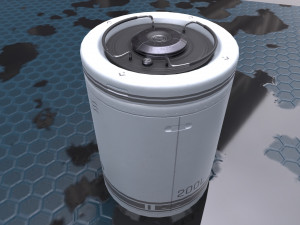 sci-fi barrel white game-ready pbr 3D Model