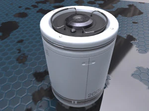 sci-fi barrel white game-ready pbr 3D Model