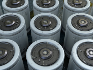 sci-fi barrel white game-ready pbr 3D Model