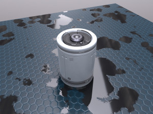 sci-fi barrel white game-ready pbr 3D Model