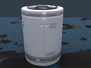 sci-fi barrel white game-ready pbr 3D Model
