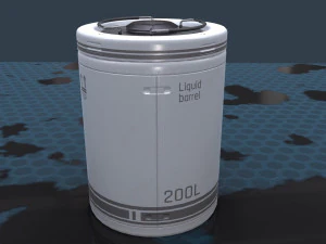 sci-fi barrel white game-ready pbr 3D Model
