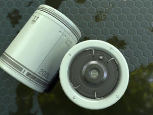 sci-fi barrel white game-ready pbr 3D Model