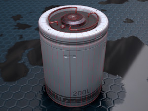 sci-fi barrel white game-ready pbr 3D Model