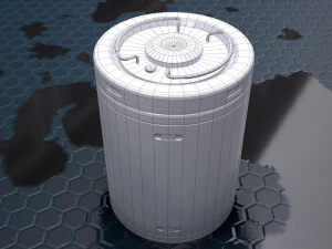 sci-fi barrel white game-ready pbr 3D Model