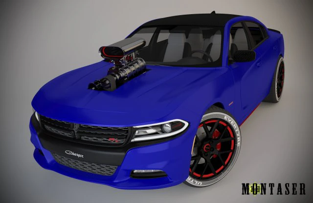 dodge charger 2015 custom 3D Model .c4d .max .obj .3ds .fbx .stl .blend 