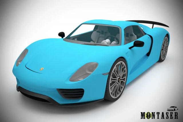 Porsche 918 spyder 2015 3D Model .c4d .max .obj .3ds .fbx .stl .blend 
