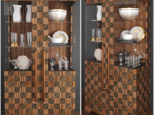 showcase with dishes 3Dモデル