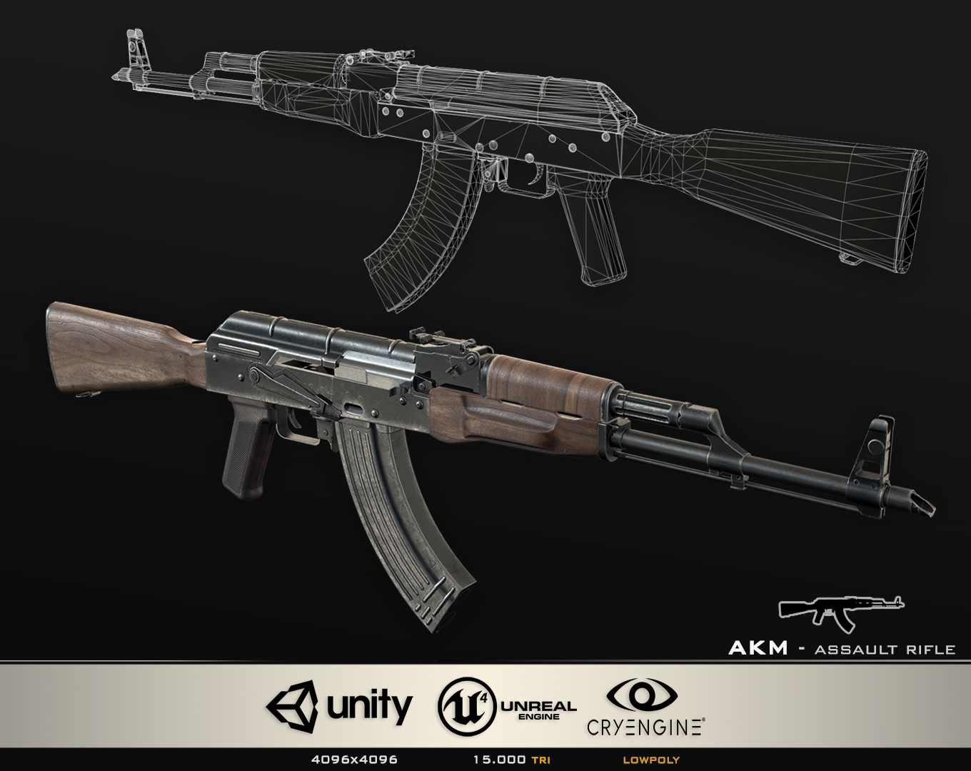 Akm Assault Rifle Improved Ak 47 3d Model In Rifle 3dexport