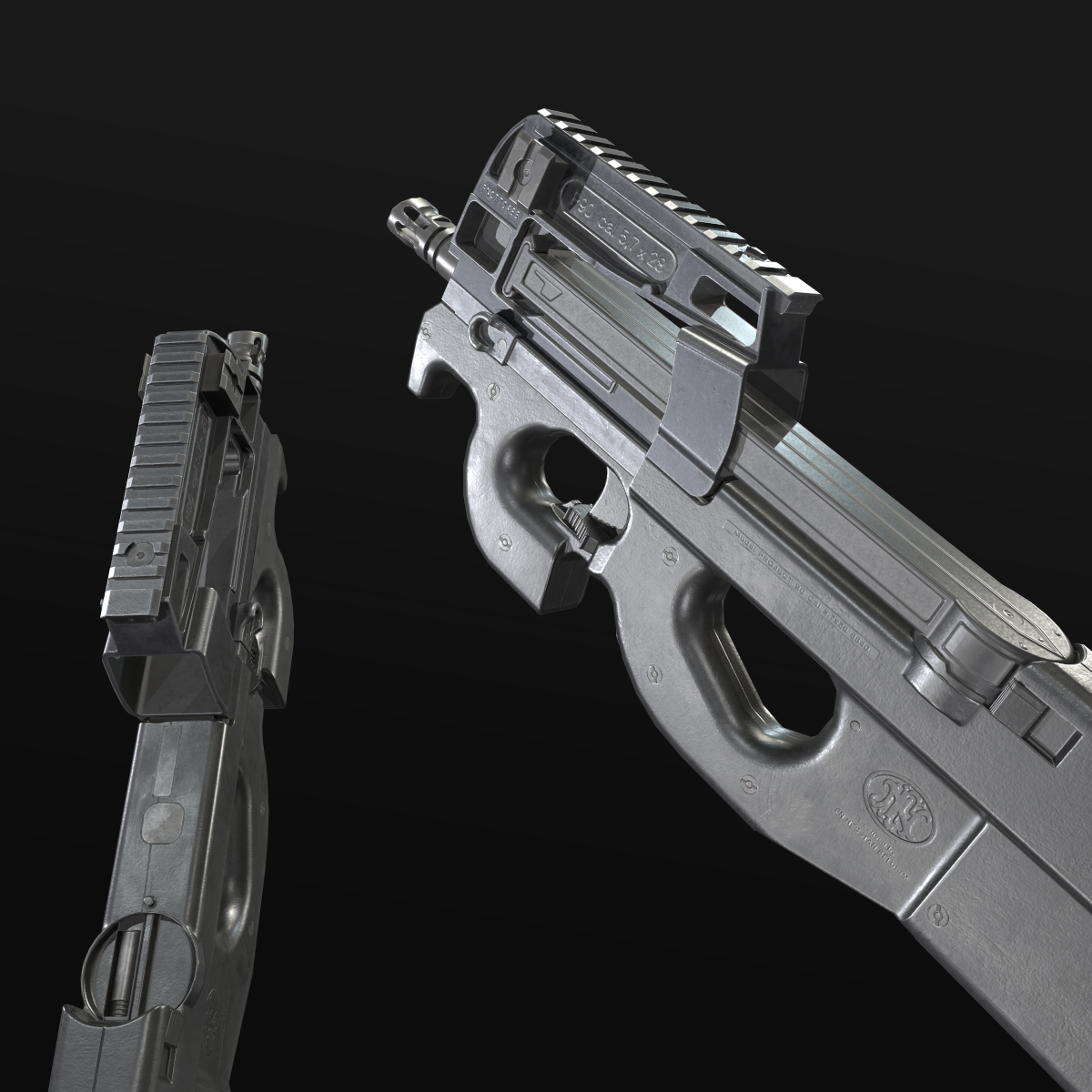 P90 PDW 3D Model in Assault Rifles 3DExport