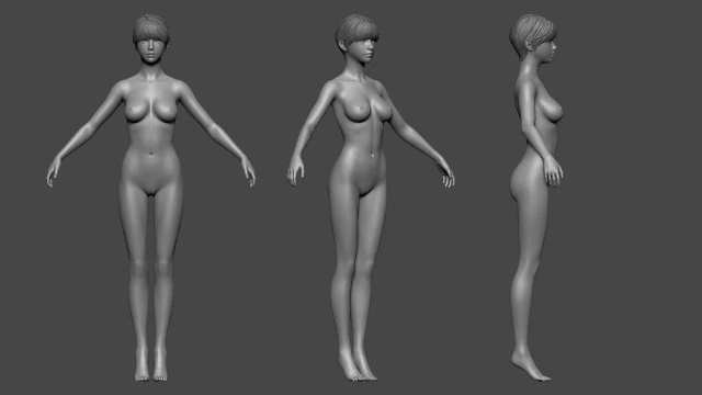 bela basemesh feminina Modelo 3D .c4d .max .obj .3ds .fbx .stl .blend