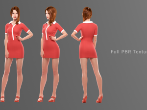 Ava v2 - rigged female character 3D Model