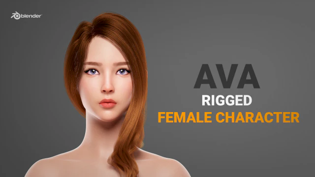 Ava v2 - rigged female character 3D Model .c4d .max .obj .3ds .fbx .stl .blend 