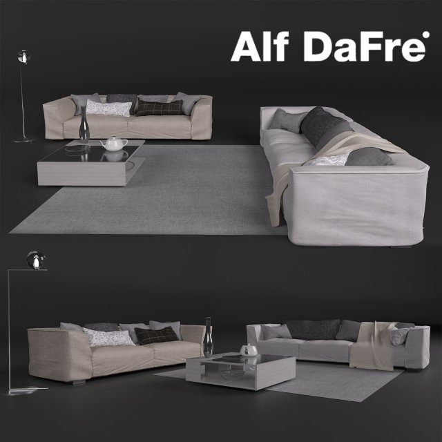 the sofas in modern style alf dafre 3D 모델 .c4d .max .obj .3ds .fbx .stl .blend 