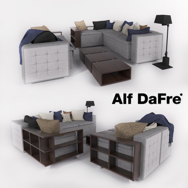 comfortable sofa in a modern style alf dafre Modelo 3D .c4d .max .obj .3ds .fbx .stl .blend 