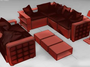 comfortable sofa in a modern style alf dafre 3D Model