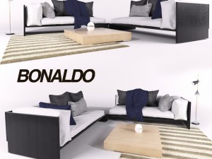 elegant sofa coffee table bonaldo Modello 3D