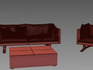 elegant leather sofa armchair alf dafre 3D Model