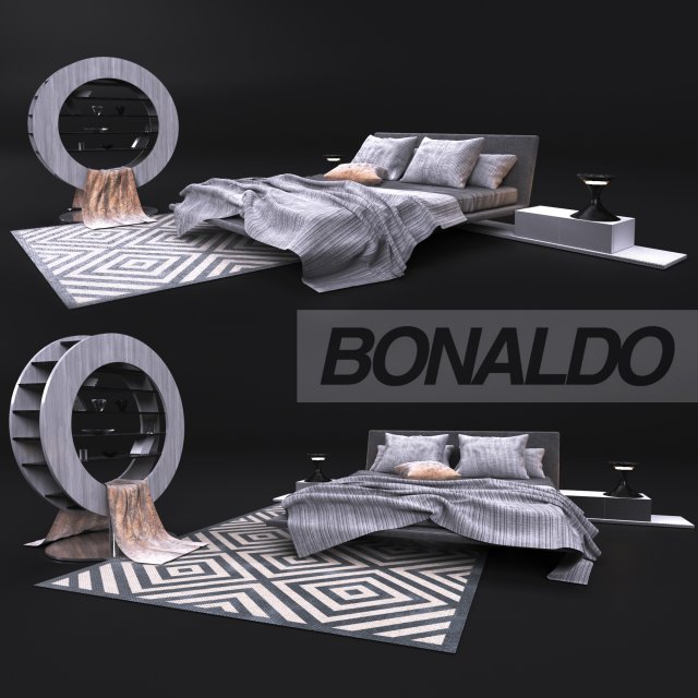 comfortable bed bonaldo 3D 모델 .c4d .max .obj .3ds .fbx .stl .blend 