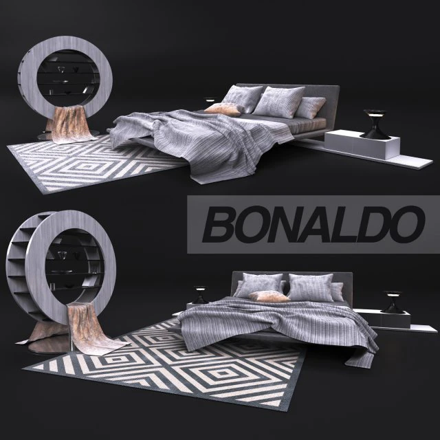 comfortable bed bonaldo 3D Model .c4d .max .obj .3ds .fbx .stl .blend 