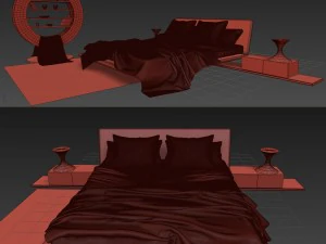 comfortable bed bonaldo 3D Model