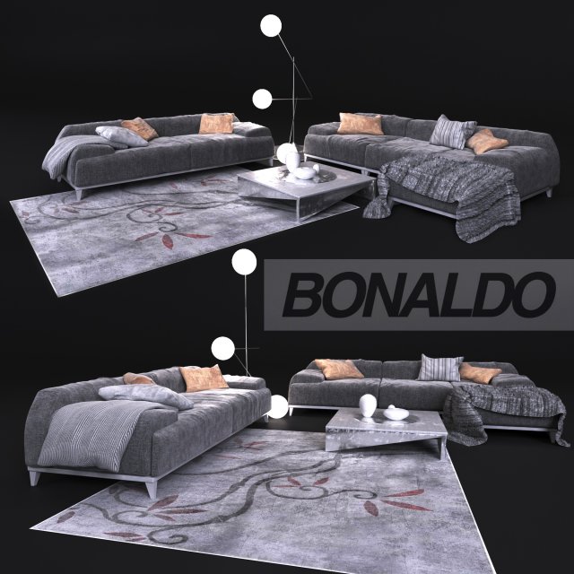 elegant sofa in contemporary style bonaldo Modelo 3D .c4d .max .obj .3ds .fbx .stl .blend 
