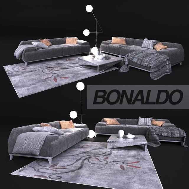 elegant sofa in contemporary style bonaldo 3D Model .c4d .max .obj .3ds .fbx .stl .blend