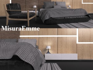 comfortable bed in a modern style misuraemme 3D-Modell