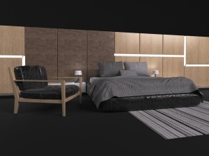 comfortable bed in a modern style misuraemme 3D-Modell