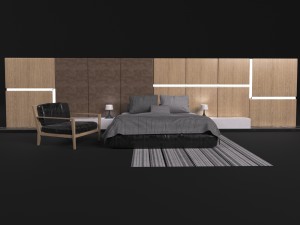 comfortable bed in a modern style misuraemme 3D-Modell