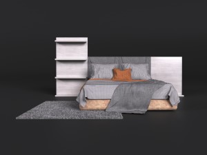 elegant bed in a modern style 3D Model