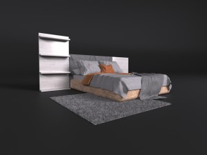 elegant bed in a modern style 3D Model