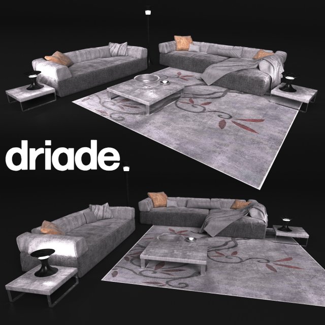 comfortable sofa in a modern style driade Modello 3D .c4d .max .obj .3ds .fbx .stl .blend 