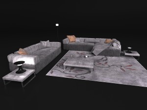 comfortable sofa in a modern style driade Modello 3D
