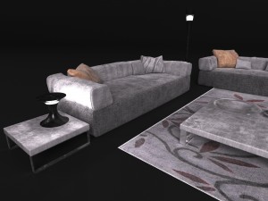 comfortable sofa in a modern style driade Modello 3D
