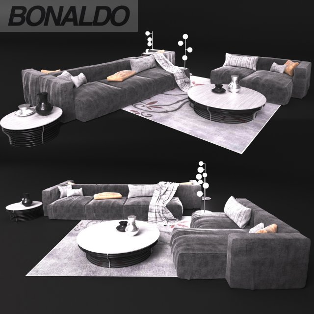 sofa in modern stylebonaldo 3D Model .c4d .max .obj .3ds .fbx .stl .blend 