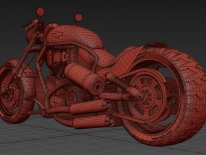 harley custom Modèle 3D