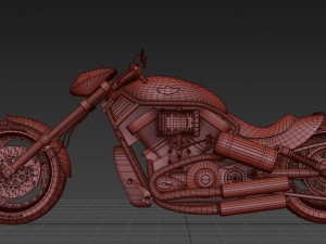 harley custom Modèle 3D