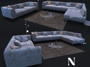 sofa w nowoczesnym stylu natuzzi trevi 2902 Model 3D