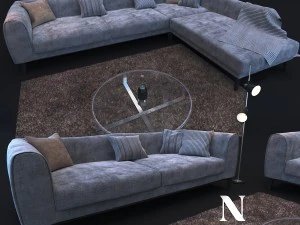 sofa in modern style natuzzi trevi 2902 3D Model