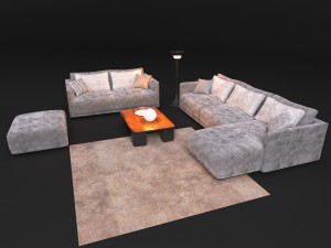 sofa natuzzi long beach 2911 3D Model